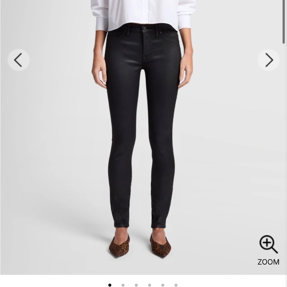 7 For All Mankind black coated Skinny Jeans